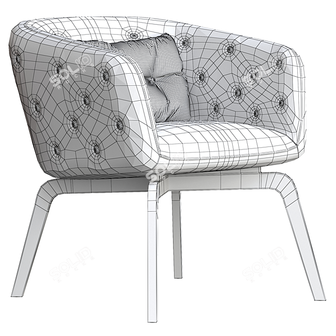 Roche Bobois Quadrille Armchair | Stylish and Contemporary Furniture 3D model image 4