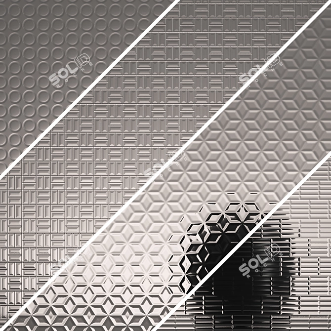 Fluted Glass Set - 10 Pieces 3D model image 1