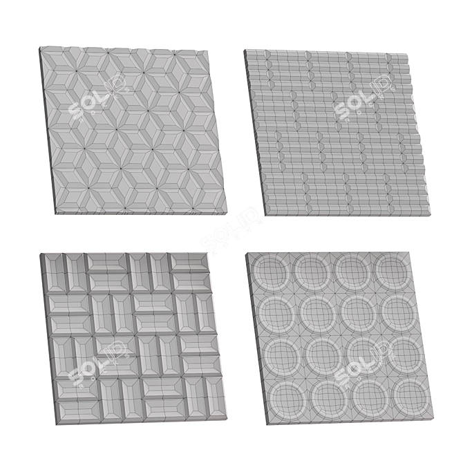 Fluted Glass Set - 10 Pieces 3D model image 7