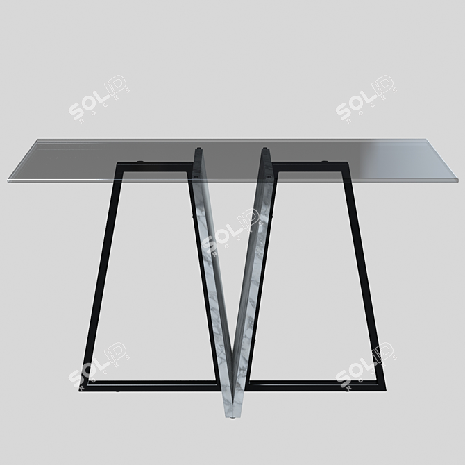 Modern Wooden Dining Table 3D model image 2