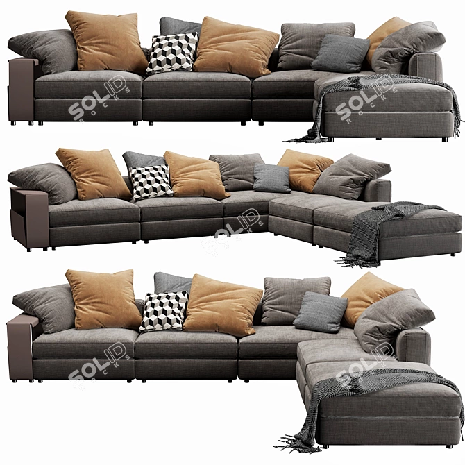 Flexform Harper Sleek Sectional 3D model image 1