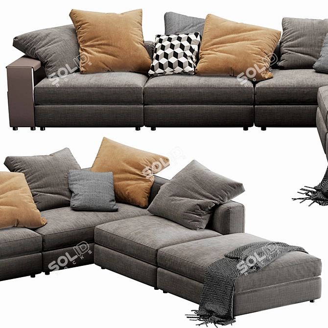 Flexform Harper Sleek Sectional 3D model image 5