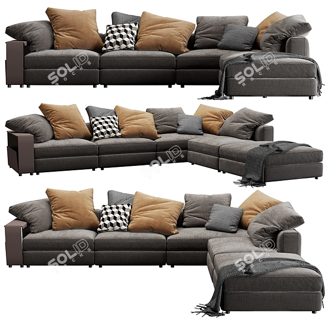 Flexform Harper Sleek Sectional 3D model image 6