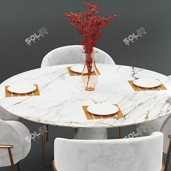 Elegant Modern Dining Set 3D model image 2