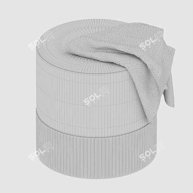 Luxury Ottoman Centric Accent Piece 3D model image 2