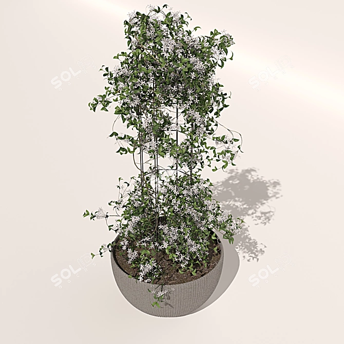 Elegant Floral Planter 3D model image 2
