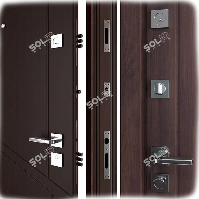 Secure and Stylish: Protekt (Favorit) Metal Entrance Door 3D model image 2