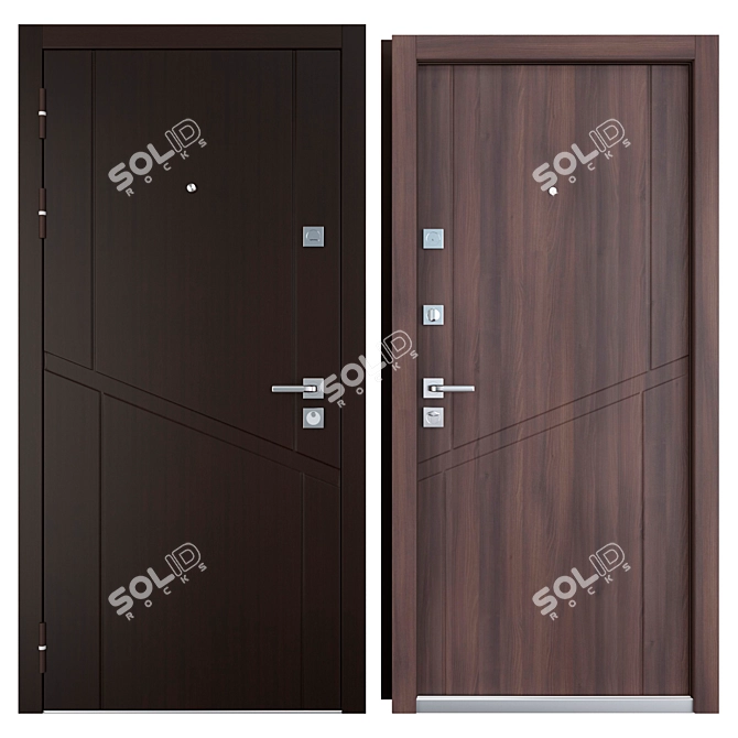 Secure and Stylish: Protekt (Favorit) Metal Entrance Door 3D model image 3