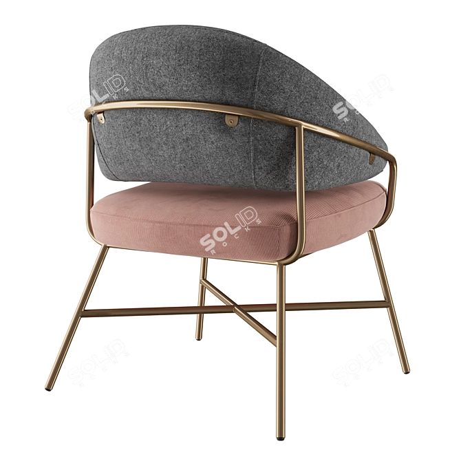 Elegant Adele Velvet Armchair 3D model image 5