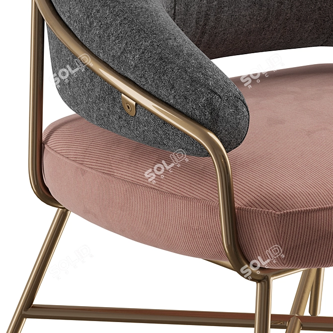 Elegant Adele Velvet Armchair 3D model image 6