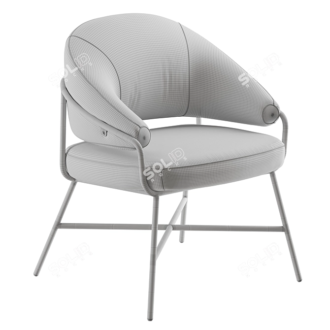 Elegant Adele Velvet Armchair 3D model image 8