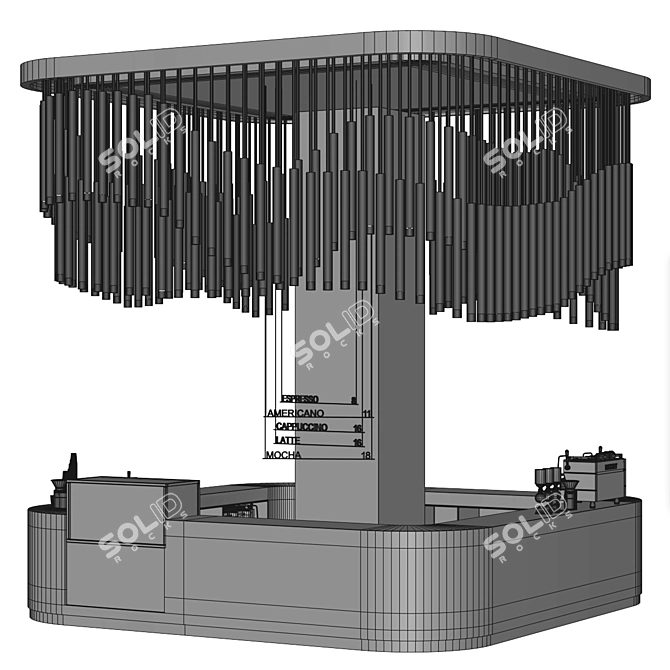 Modern Coffee House Design 3D model image 6