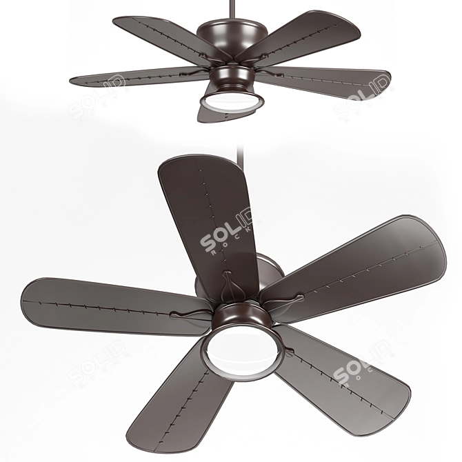  Modern Ceiling Fan with Light 3D model image 3