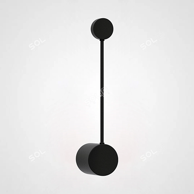 Industrial Black Wall Lamp - VIA PIN 3D model image 3