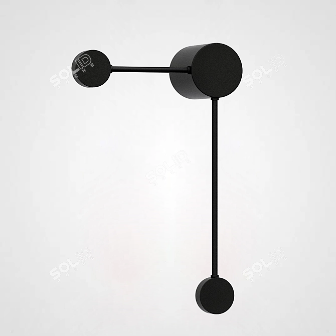 Industrial Black Wall Lamp - VIA PIN 3D model image 4