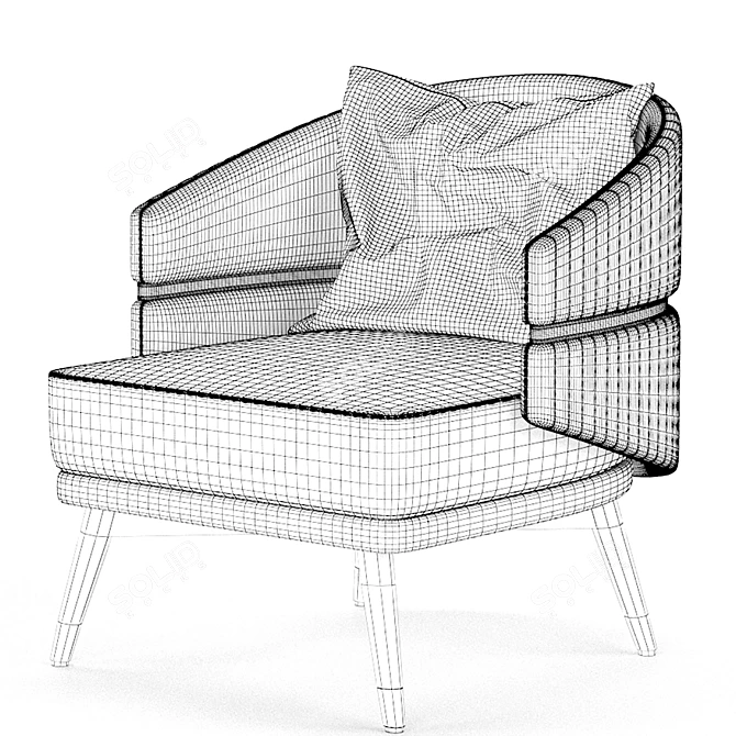 Billy Armchair: Sophisticated Comfort by Aster 3D model image 6