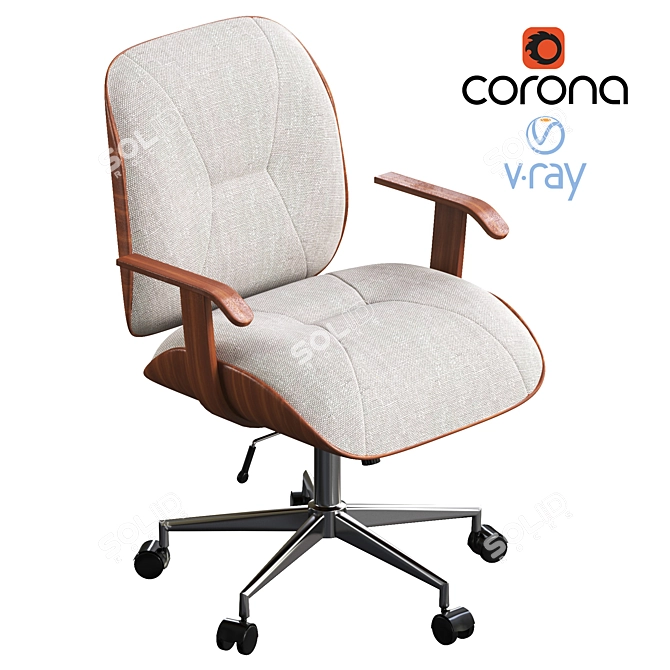 ErgoLux Henley Deep Padded Office Chair 3D model image 1