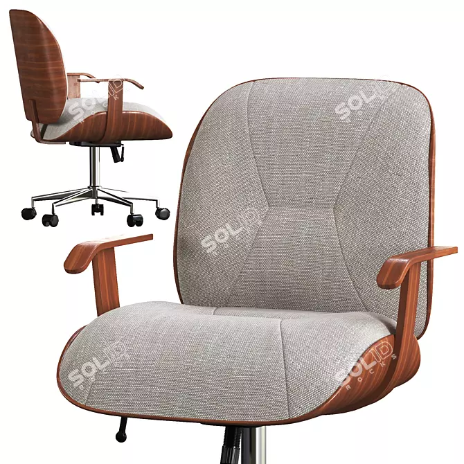 ErgoLux Henley Deep Padded Office Chair 3D model image 5