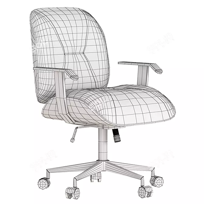 ErgoLux Henley Deep Padded Office Chair 3D model image 6