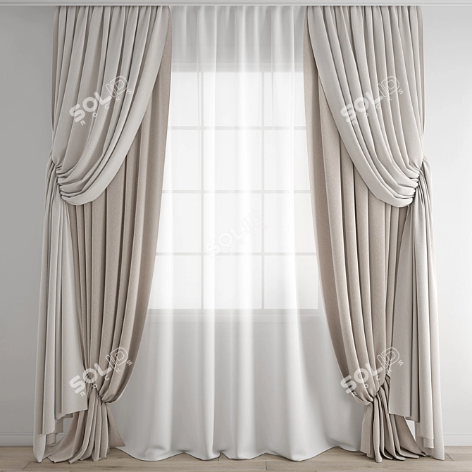 Premium Curtain 3D Model 3D model image 1