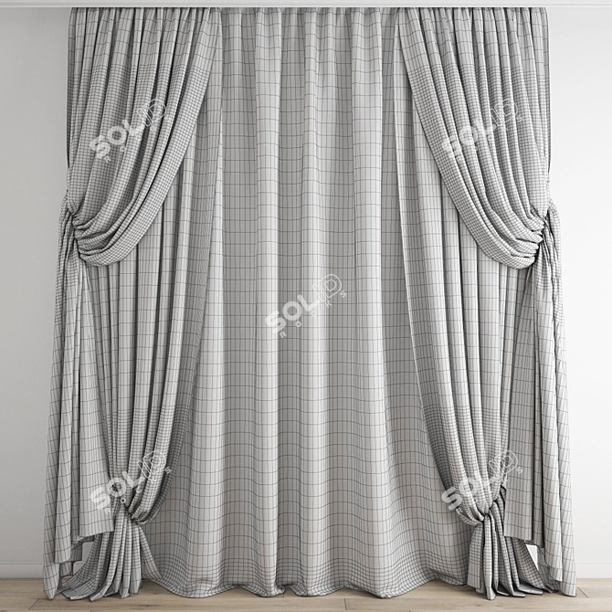 Premium Curtain 3D Model 3D model image 4