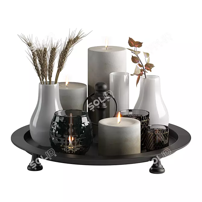 Elegant Home Decor Set 3D model image 1