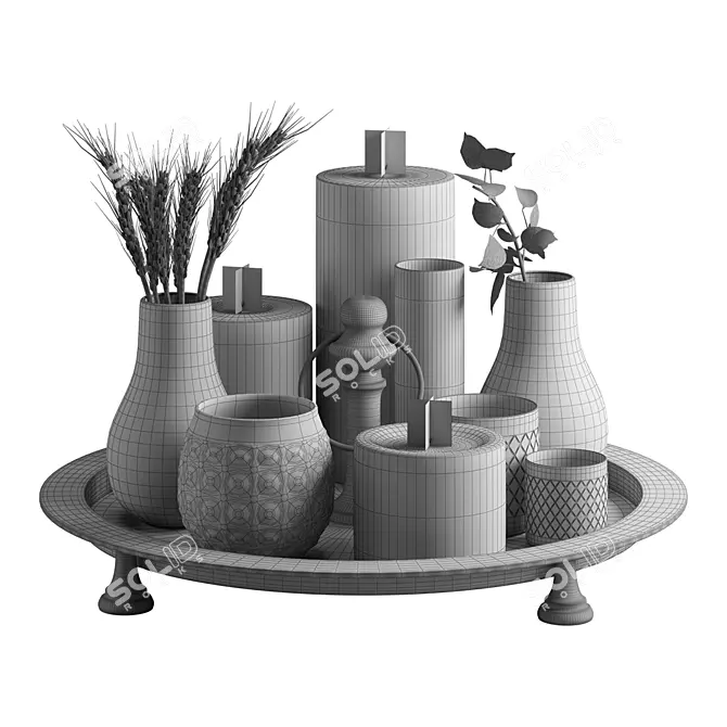 Elegant Home Decor Set 3D model image 2