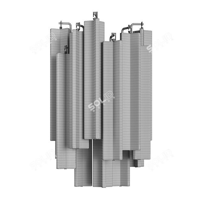 Venini Trilobi: Handcrafted Modular Triangle Chandelier 3D model image 3