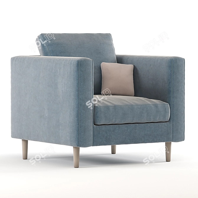 Sleek Rivet Revolve Armchair for Modern Style 3D model image 1