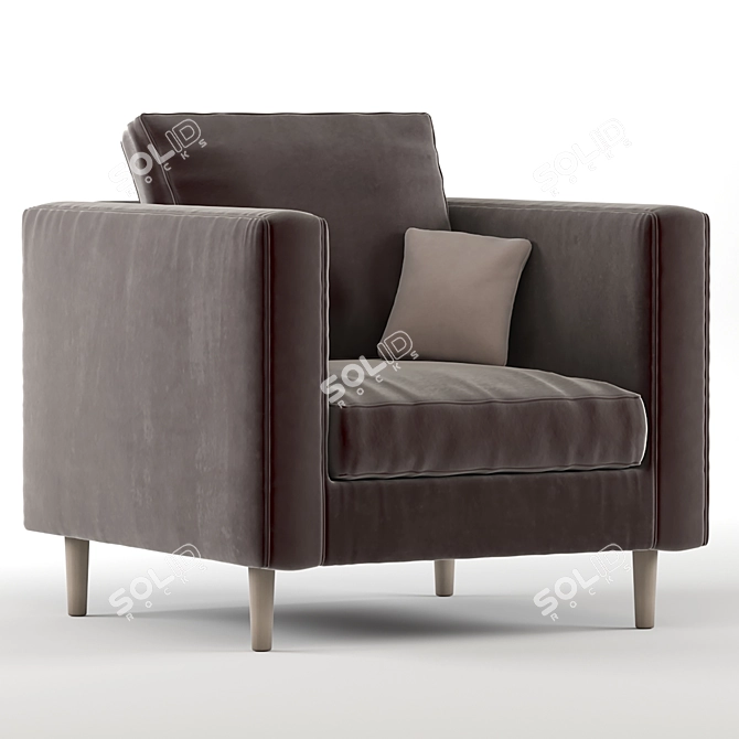 Sleek Rivet Revolve Armchair for Modern Style 3D model image 5