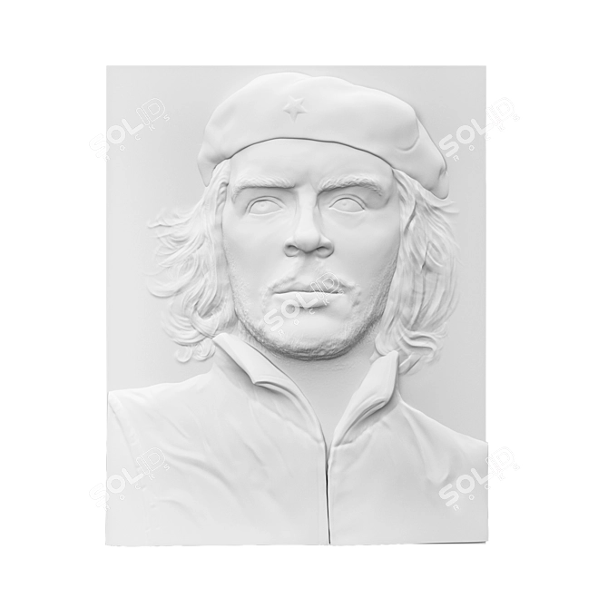 Revolutionary Che Guevara Relief 3D model image 2