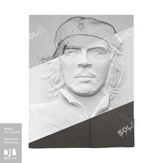 Revolutionary Che Guevara Relief 3D model image 4
