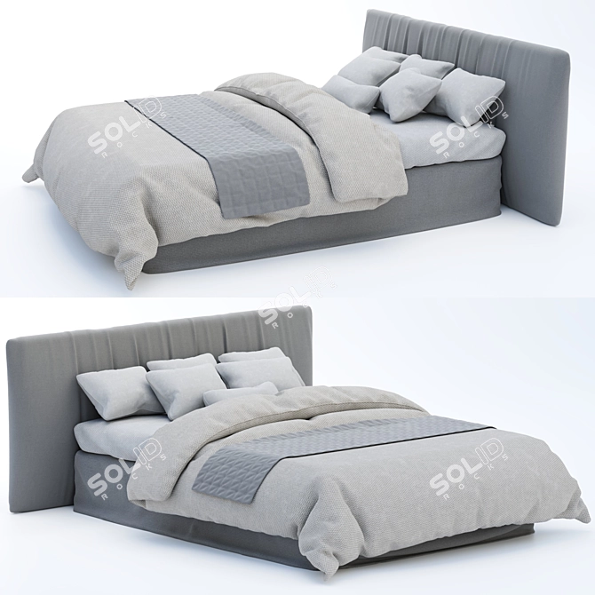 Modern Double Bed 2016 3D model image 1