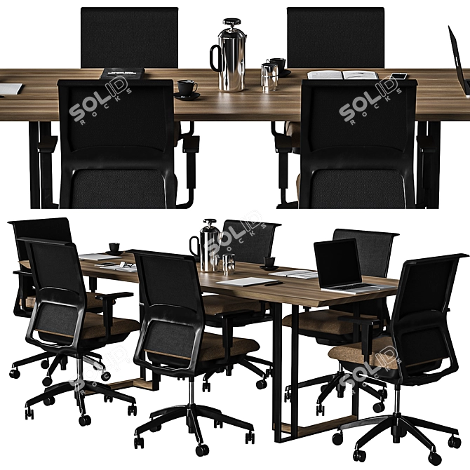 Modern Conference Table with Versatile Design 3D model image 4