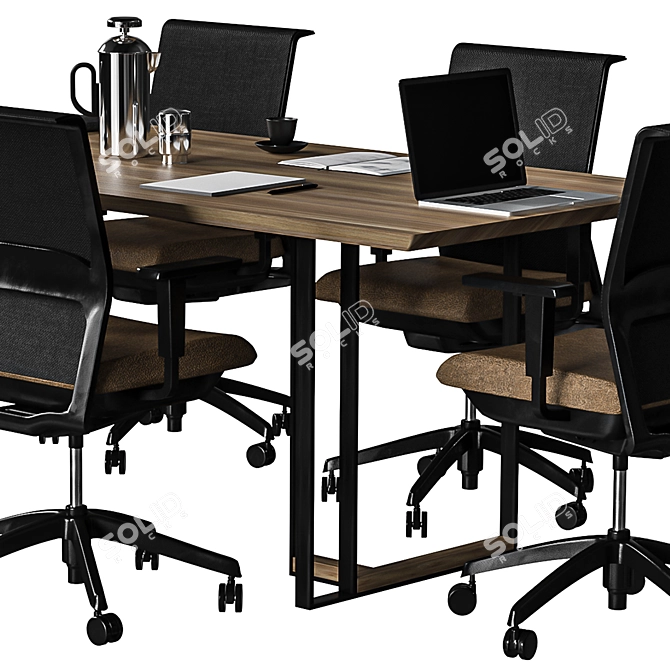 Modern Conference Table with Versatile Design 3D model image 5