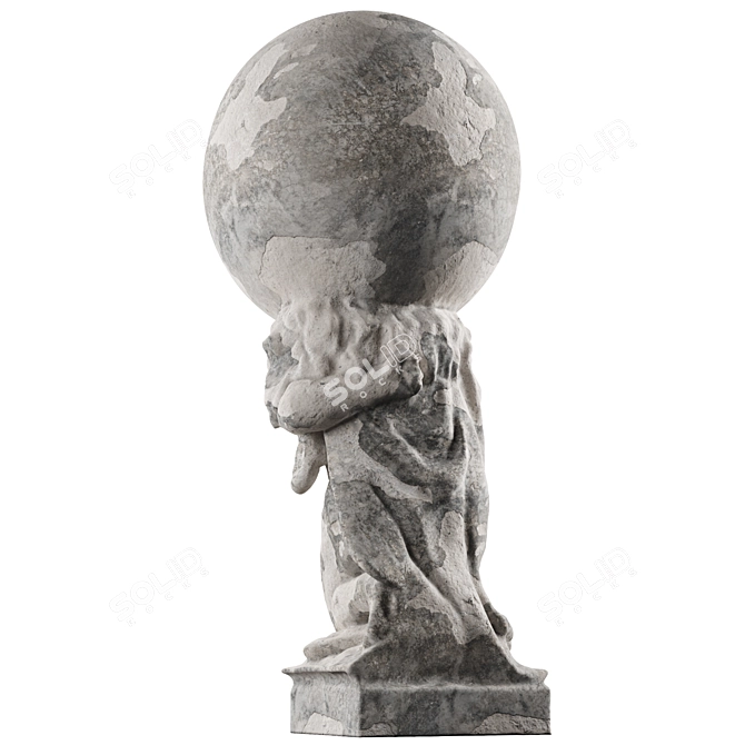 Mighty Hercules Globe Statue 3D model image 2