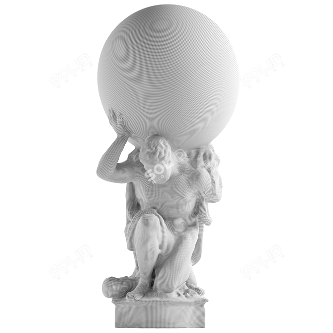 Mighty Hercules Globe Statue 3D model image 5