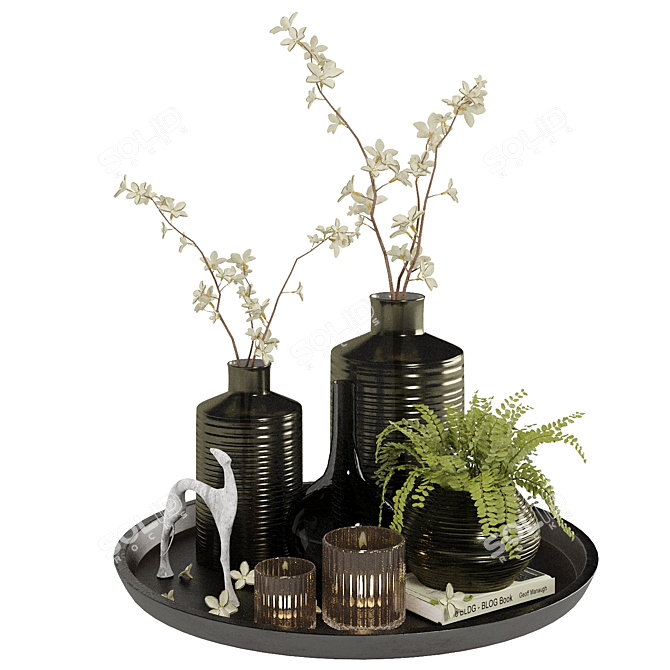 Unique Decorative Plant Set 2 3D model image 1