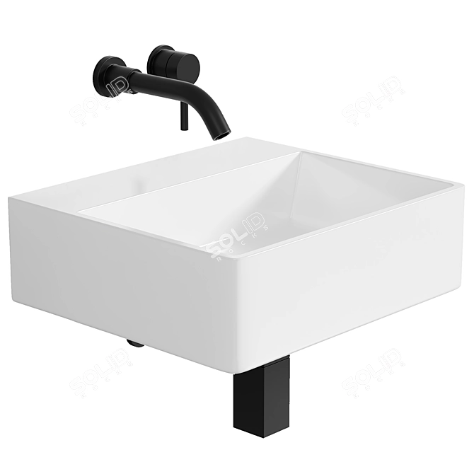 Cubetto Compact Basin - Space-Saving Elegance 3D model image 1