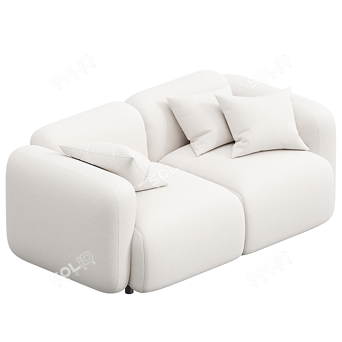 Modern Swell 2 Seater Sofa 3D model image 2