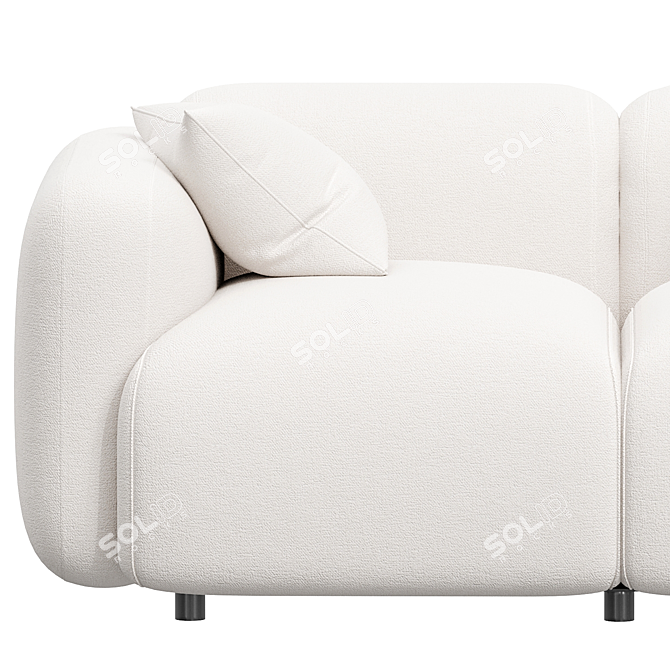 Modern Swell 2 Seater Sofa 3D model image 3