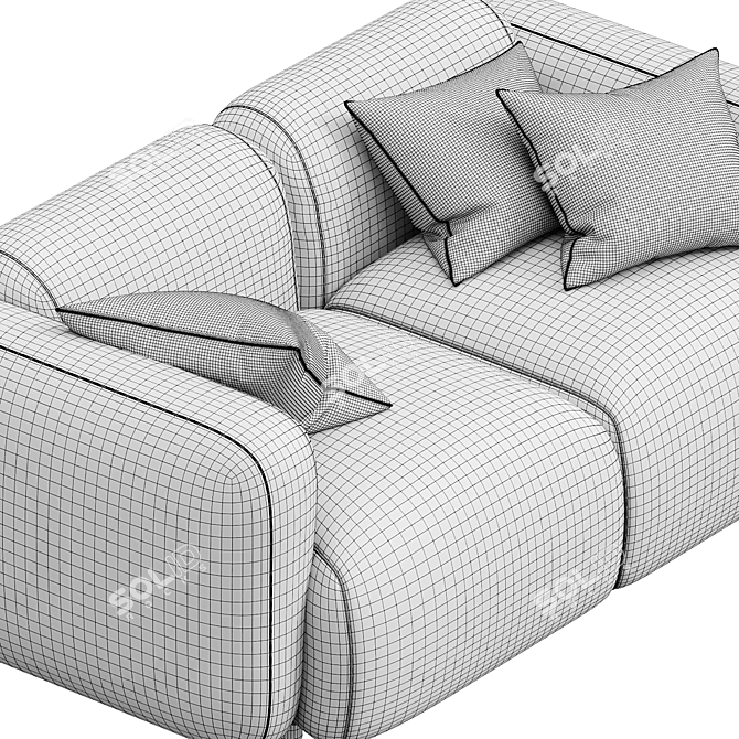 Modern Swell 2 Seater Sofa 3D model image 5