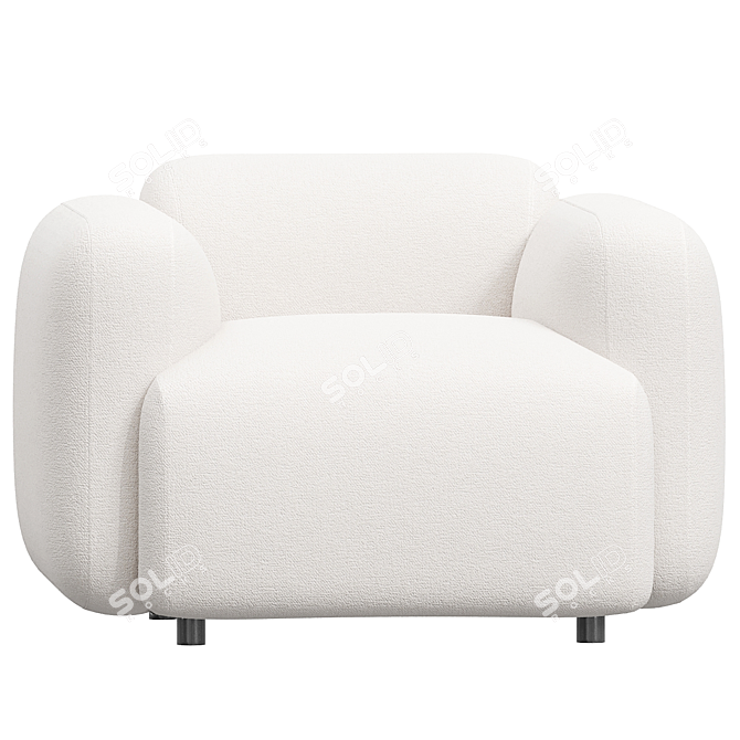 Sleek Swell Armchair: Modern Comfort 3D model image 1