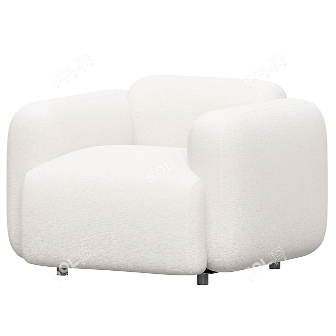 Sleek Swell Armchair: Modern Comfort 3D model image 2