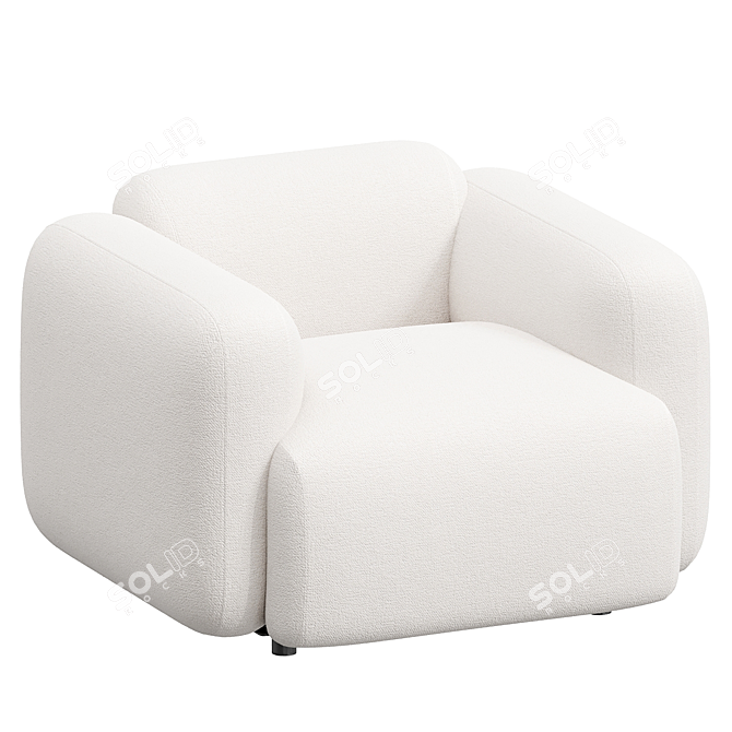 Sleek Swell Armchair: Modern Comfort 3D model image 3