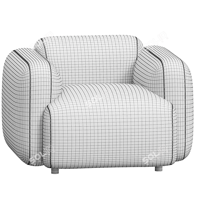 Sleek Swell Armchair: Modern Comfort 3D model image 5