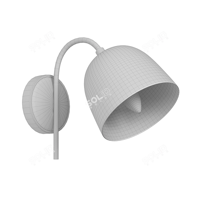 Metallic Glass Shade Lamp 3D model image 3