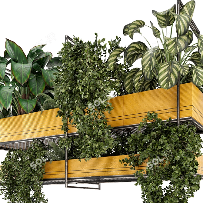 Metal Box Hanging Plant Set 3D model image 2