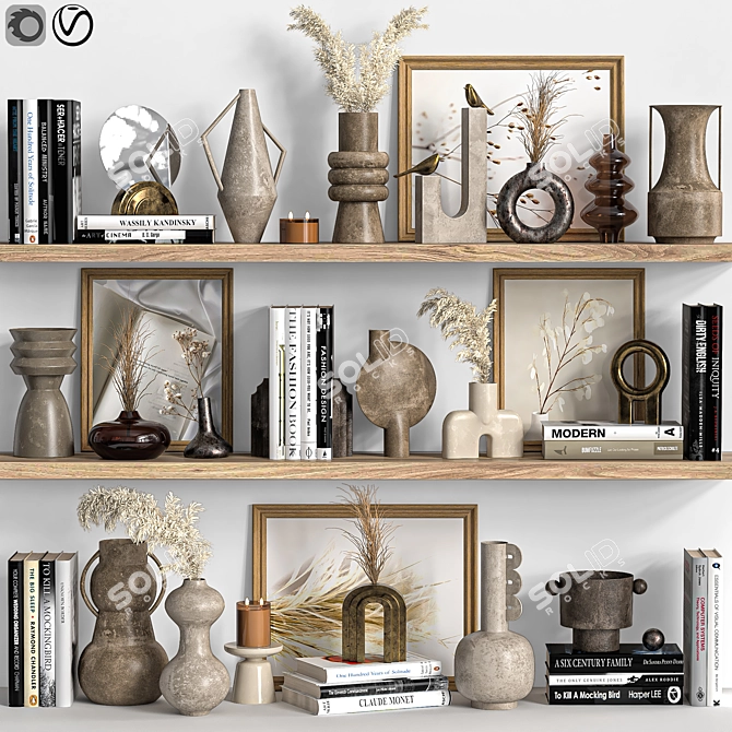 Elegant 16-Piece Decor Set 3D model image 1