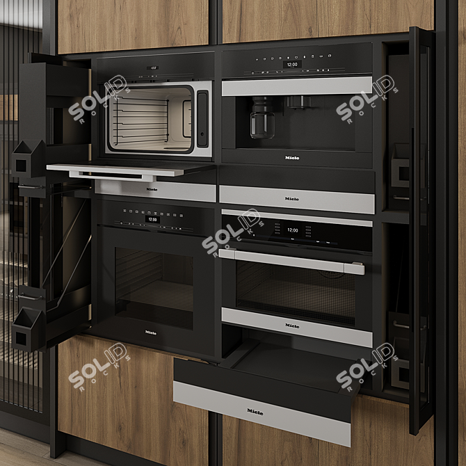 Modern Kitchen Cabinet Storage Set 3D model image 3